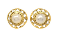 CHANEL 1990-2000s Cc Button Clip-on Earrings