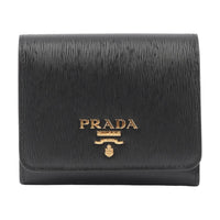 PRADA Leather Wallet Women's Black