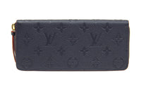 LOUIS VUITTON Leather Surface Zip Bag Wallet Regular Men's Dark Blue
