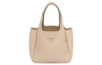 PRADA Leather Basket Bag Tote Bag Shopping Bag Handbag Women's Sand