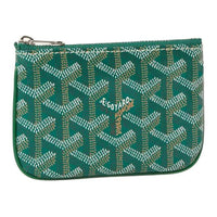 GOYARD Canvas With Calfskin Key Pouch Extra Mini Unisex Green