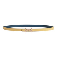 HERMES Leather Belts Women's Yellow 1.3CM