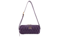 MIU MIU Matelassé Soft Sheep Leather Crossbody Bag Shoulder Bag Women's Purple