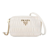 PRADA Sheepskin Crossbody Bag, Shoulder Bag Women's Ecru