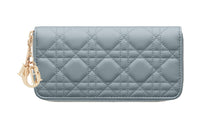 DIOR Lady Dior Lambskin Card Holder Clutch Wallet Regular Women's Cloud Blue