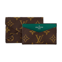 LOUIS VUITTON Coated Canvas Card Holder Men's Green & Brown