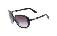 CHANEL Irregular Shape Sunglasses Women's Black