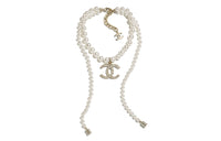 CHANEL Necklaces Women's Pearl White