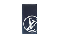 LOUIS VUITTON Cow Leather Wallet Men's Marine Blue
