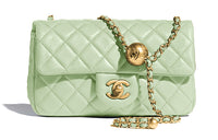CHANEL Classic Flap CF22C Early Spring Leather Shoulder Bag, Crossbody Bag Mini Women's Mint Green