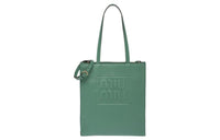 MIU MIU Leather Tote Bag Shopping Bag Handbag Women's Green