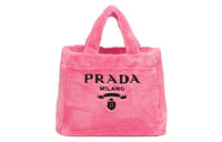 PRADA Plush Tote Bag Shopping Bag Handbag Women's Petal Pink/Black