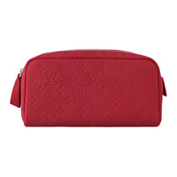 LOUIS VUITTON Dopp Kit Embossed Cow Leather Toiletry Bag Women's Red