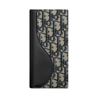 DIOR Cotton With Technical Fabric And Cow Leather Wallet Men's Black & Beige