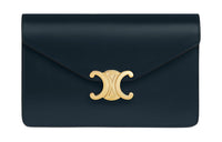 CELINE Shiny Calfskin Wallet Women's Marine Blue