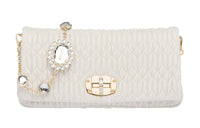 MIU MIU Sheepskin Shoulder Bag Baguette Bag Shoulder Bag Women's White