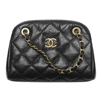 CHANEL Grain Bright Calfskin Portable Crossbody Bag, Shoulder Bag Small Size Women's
