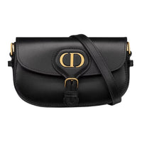 DIOR Bobby Smooth Finish Cow Leather Crossbody Bag Shoulder Bag Mini Women's Black