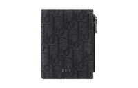 DIOR Oblique Jacquard Fabric Card Holder Men's Black
