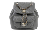 CHANEL Duma Sheepskin Backpack Regular Women's Gray