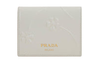 PRADA Calfskin Wallet Women's White