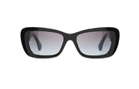CHANEL Acetate Tweed Irregular Shape Sunglasses Women's Black