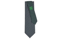 HERMES Ties Men Dark Marine Blue/White/Green