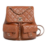 CHANEL Duma Calfskin Backpack Medium Size Women's Caramel Brown