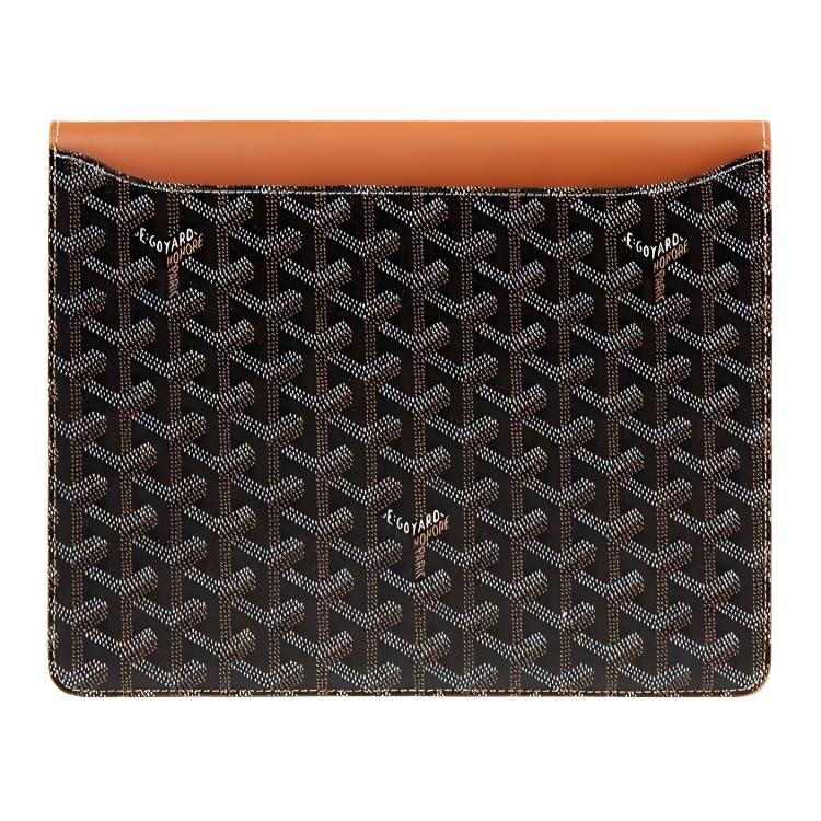 GOYARD Camondo 2 Canvas With Leather Tablet Envelope Bag For Commute Briefcase Clutch Small Size Unisex Brown
