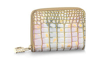 LOUIS VUITTON Zippy Soft Luster Crocodile Leather Wallets Coin Purses Women's Metallic