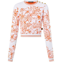 LOUIS VUITTON Tropical Floral Knit Cropped Pullover
