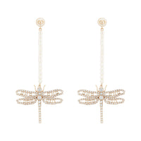DIOR Metal Resin Faux Crystal Earrings Women's Gold