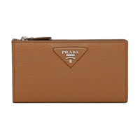 PRADA Leather Wallet Large Size Women's Caramel