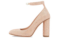 DIOR Chunky Heel High Heels 10cm Women's Pink