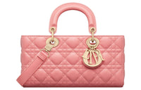 DIOR Lady D-JOY Lambskin Shoulder Bag Crossbody Bag Handbag Medium Size Women's Light Pink