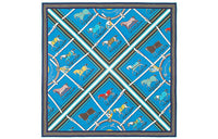 HERMES Silk Scarves Women's Blue/Black