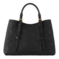 LOUIS VUITTON Leather Tote Bag Shopping Bag Handbag Small Size Women's Black