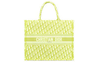 DIOR BookTote Polyester Tote Bag Shopping Bag Handbag Women's Yellow Green