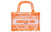 DIOR BookTote Transparent Effect Canvas Shoulder Bag Crossbody Bag Handbag Mini Women's Fluorescent Orange