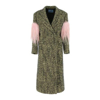PRADA Fringed Chevron Knitted Coat