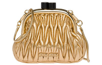 MIU MIU BELLE Nappa Leather Crossbody Bag, Shoulder Bag Mini Women's Gold