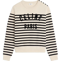 CELINE Crew Neck Mariniere Cotton Sweater