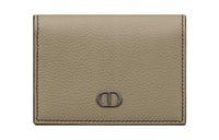 DIOR Grained Calfskin Business Card Holder Zero Wallet Card Holder Men's Green