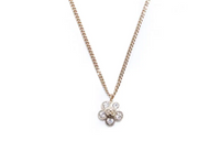 CHANEL Rhinestone Gold-Plated Necklaces Women's Gold