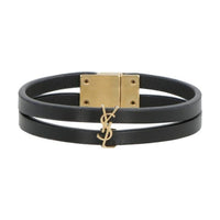 SAINT LAURENT Leather Bangles Women's Black
