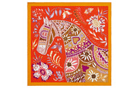 HERMES Silk Scarves Unisex Bougainvillea/Tobacco/Orange