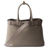 PRADA Leather Shoulder Bag Crossbody Bag Handbag Large Size Women's Clay Gray