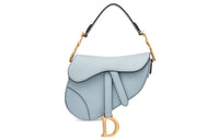 DIOR Saddle Grained Calfskin Saddle Bag Shoulder Bag Mini Women's Blue