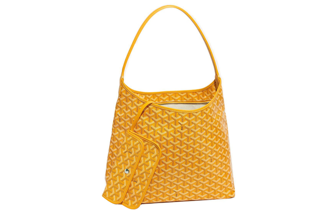 GOYARD Bohème Hobo Canvas With Leather Dogtooth Shoulder Bag Combo Bag Shoulder Bag Women's Yellow/khaki Hearts