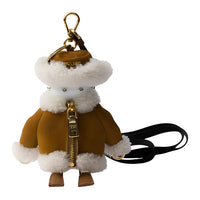 PRADA Shearling Shearling Keychains Unisex Beige